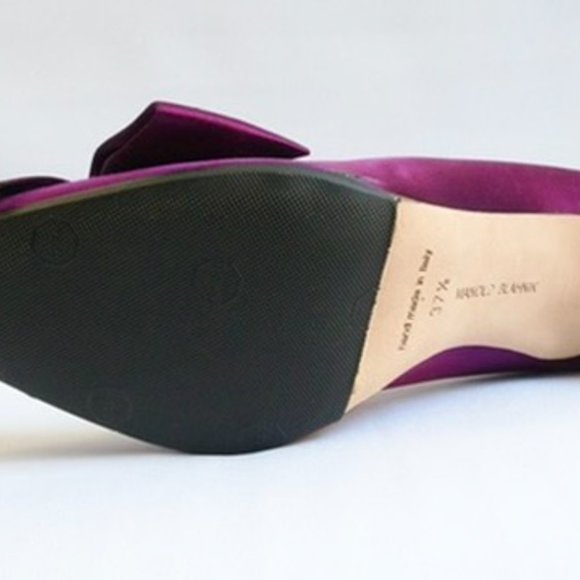 Manolo Blahnik Beccara 90 Fuchsia Satin Bow Pumps BWT Sole Protected - Picture 11 of 11